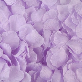 Lilac light purple Silk Rose Petal artificial flower bouquet  