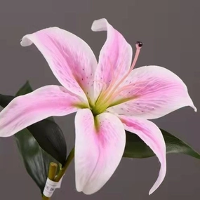 Lily Artificial Silk 3D Real Touch Flower 387Stem Pink LILY001,dried artificial flower