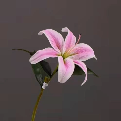 Lily Artificial Silk 3D Real Touch Flower 387Stem Pink LILY001