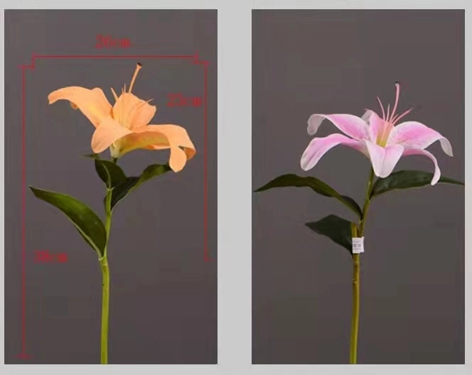 Lily Artificial Silk 3D Real Touch Flower 387Stem Pink LILY001