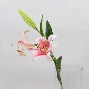 Lily Artificial Silk Flowers Oriental Lily Pink LILY004,dried artificial flower