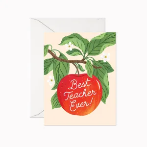 Linden Paper Co. - Best Teacher Ever | Greeting Card,faux bloom stem 