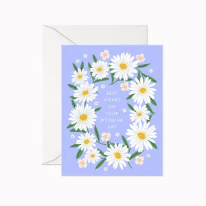 Linden Paper Co. - Best Wishes Wedding Daisies | Greeting Card,faux bloom stem 