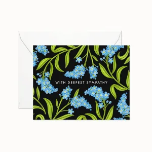 Linden Paper Co. - Deepest Sympathy Forget-Me-Not Card,faux bloom stem 
