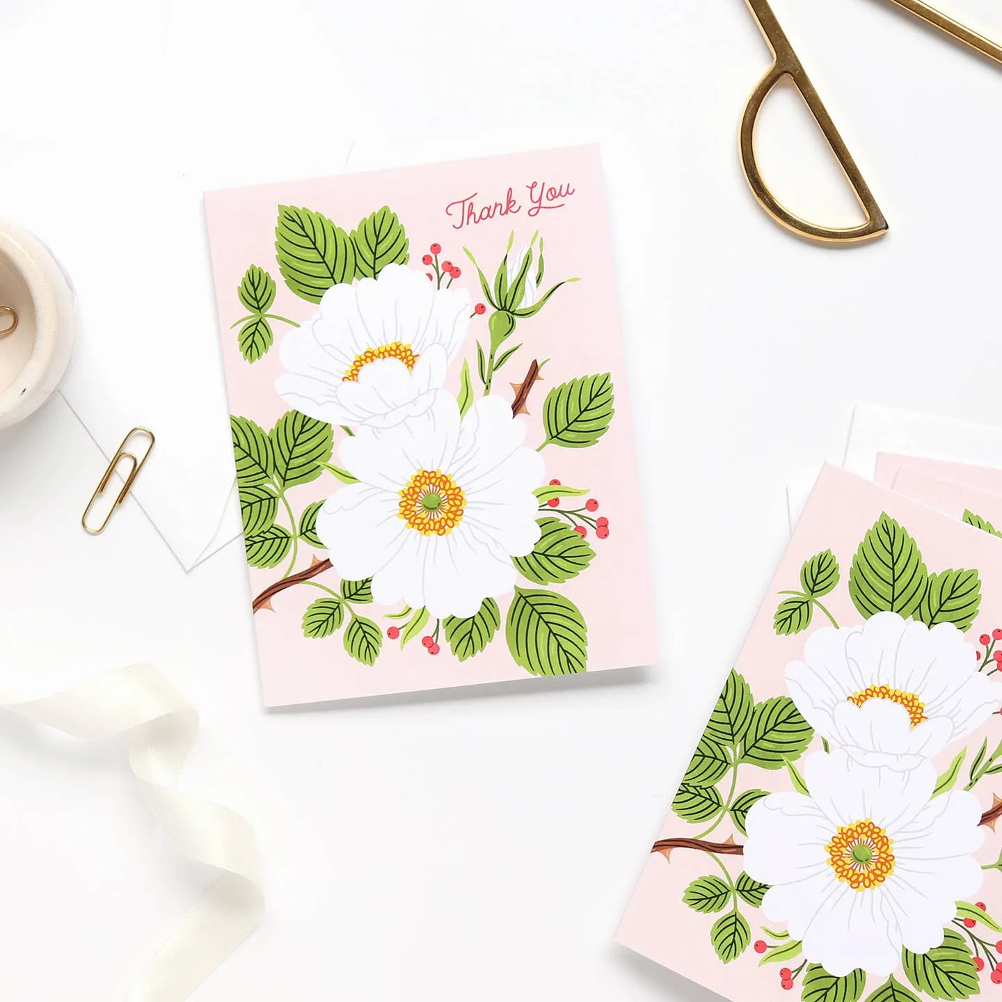 Linden Paper Co. - Garden Rose Thank You Card