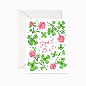 Linden Paper Co. - Good Luck | Greeting Card,faux bloom stem 