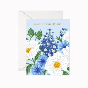 Linden Paper Co. - Happy Anniversary | Greeting Card,faux bloom stem 
