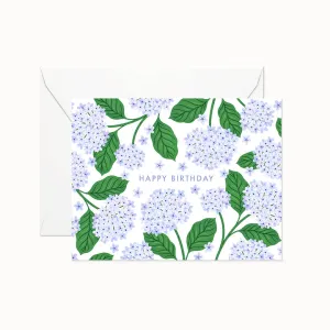 Linden Paper Co. - Hydrangea Happy Birthday Card,faux bloom stem 