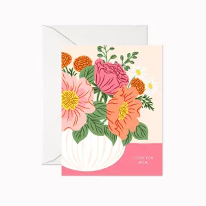 Linden Paper Co. - I Love You mom | Greeting Card,faux bloom stem 