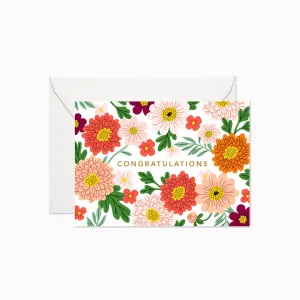 Linden Paper Co. - Lively Garden Congratulations | Mini Card,faux bloom stem 