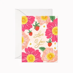 Linden Paper Co. - Love You Card,faux bloom stem 