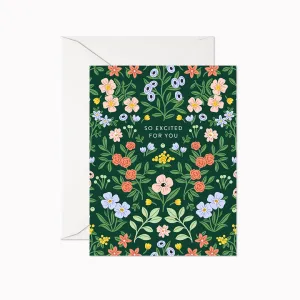 Linden Paper Co. - So Excited for You | Greeting Card,faux bloom stem 