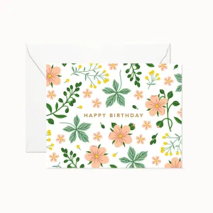 Linden Paper Co. - Wild Garden Birthday Card,faux bloom stem 