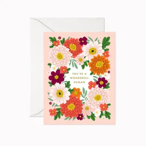 Linden Paper Co. - You're a Wonderful Human Card,faux bloom stem 