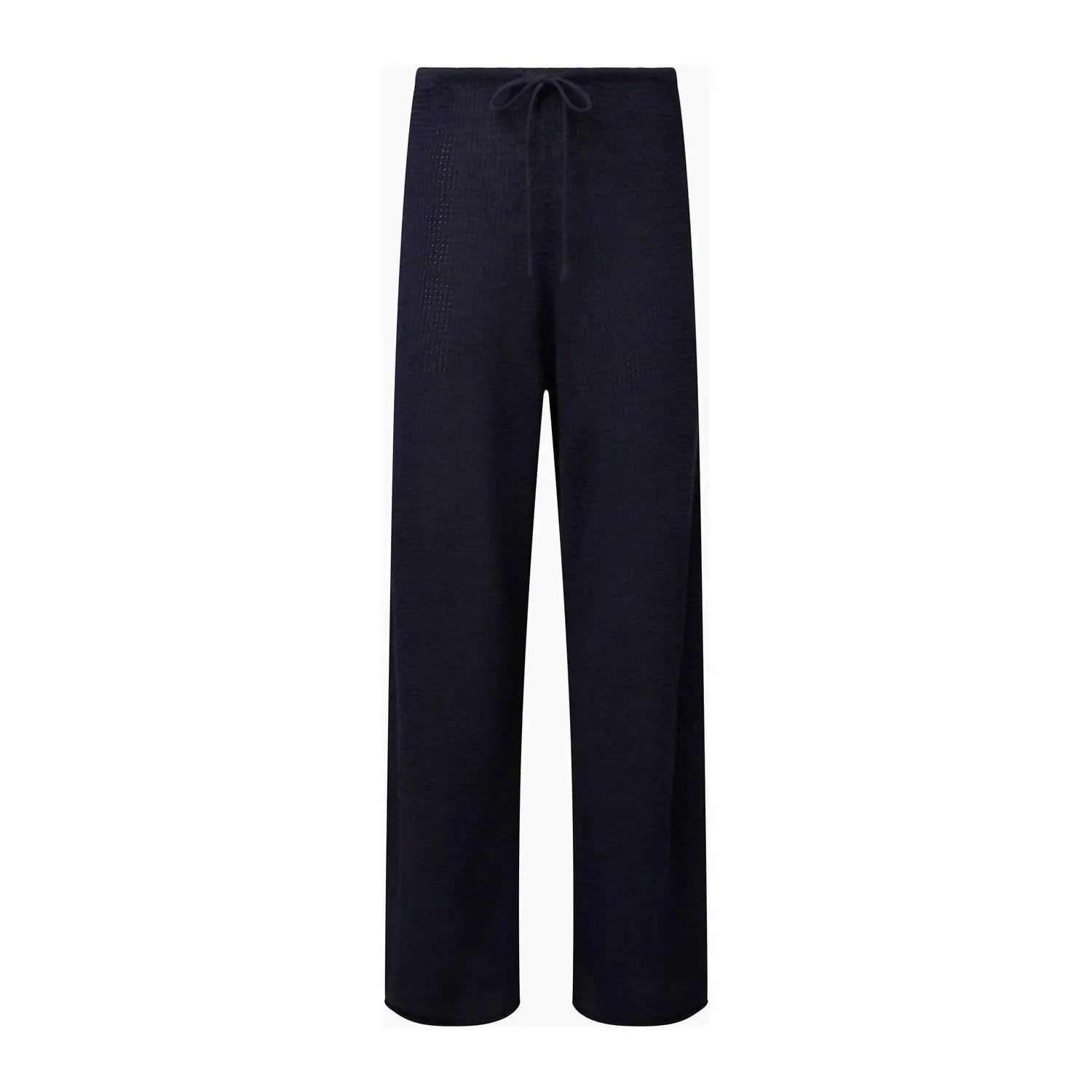 Leinen Strickhose mit Zugband in Dunkelblau