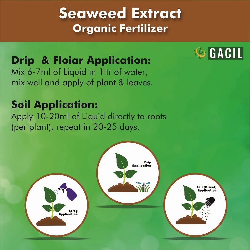 Liquid Seaweed Organic Extracted Fertilizer (100 ml) For Plants