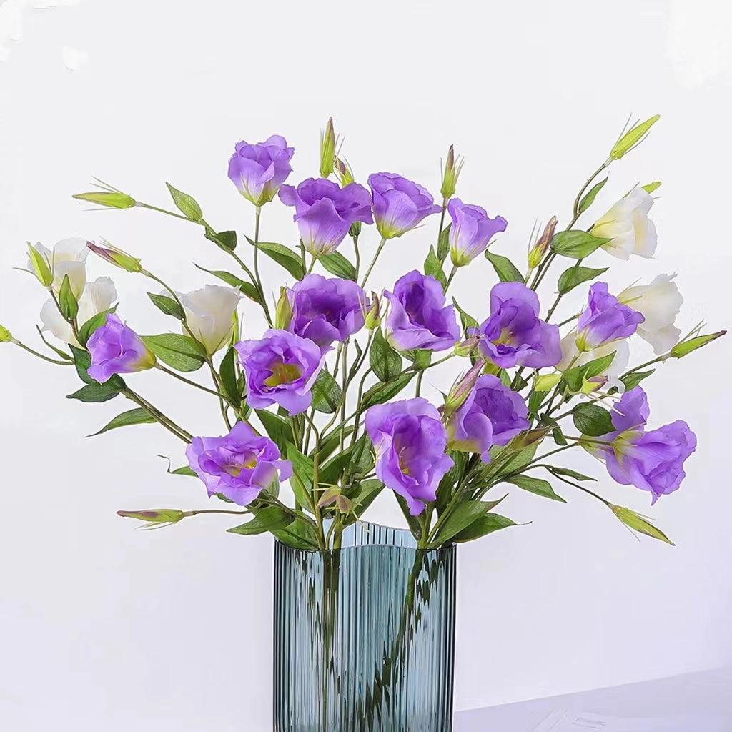 Lisianthus 7 Heads Artificial Silk Flower 67cm Stem Purple LISIANTHUS003