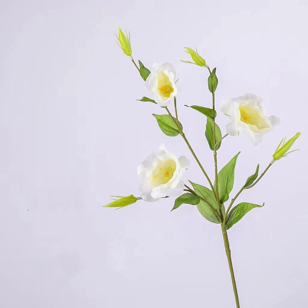 Lisianthus 7 Heads Artificial Silk Flower 67cm Stem White LISIANTHUS001,dried artificial flower