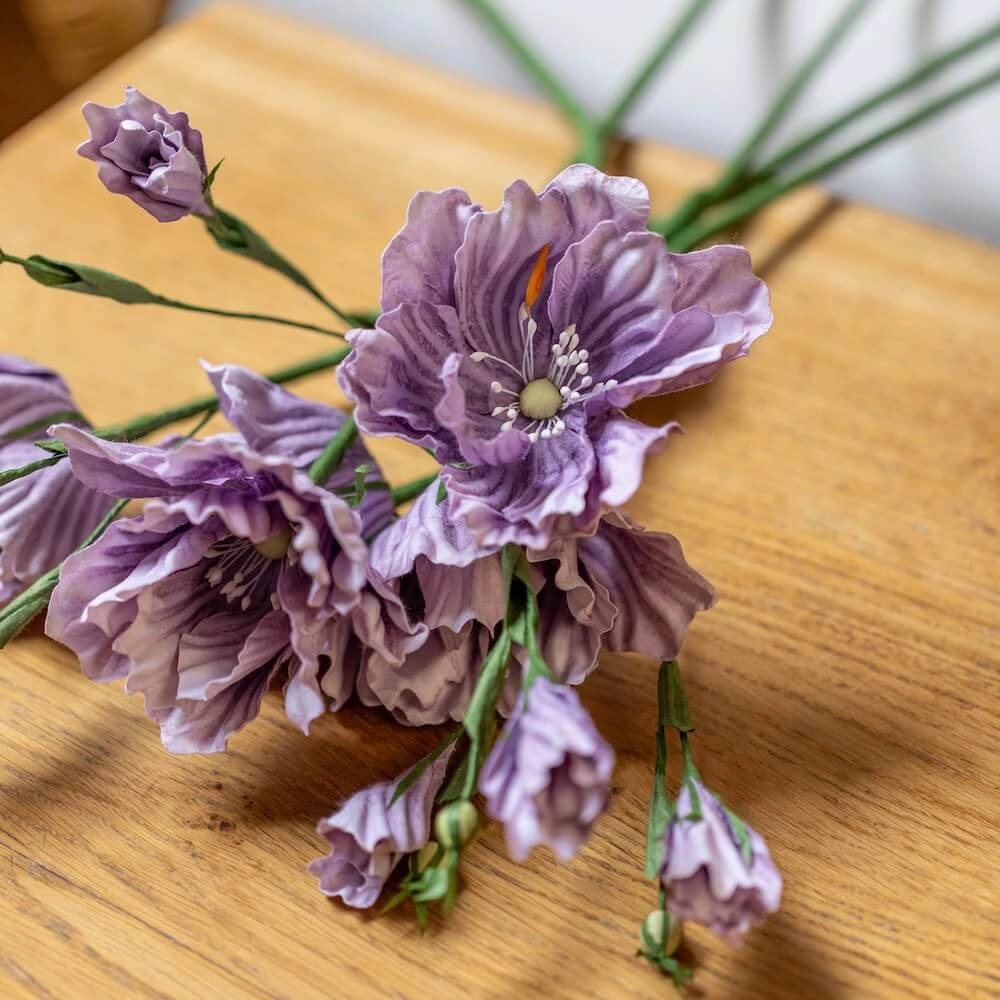 Lisianthus en papier mauve
