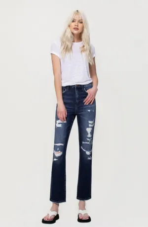 Liz Distressed Super High Rise Jeans - Endverkauf 50% Rabatt im Warenkorb