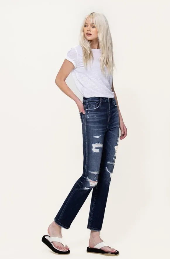 Liz Distressed Super High Rise Jeans - Endverkauf 50% Rabatt im Warenkorb