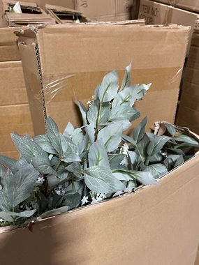 long stem green new with berry hibiscus leaf greenery realistic flower bouquet  