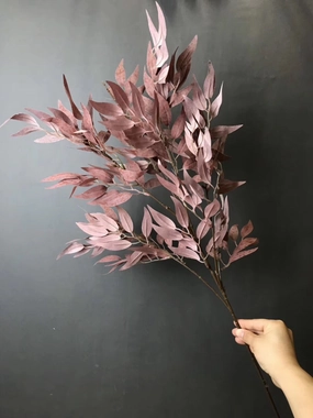 Long stem Purple/Brown Eucalyptus Spray greenery realistic flower bouquet  
