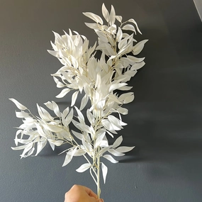 Long stem white Eucalyptus Spray greenery realistic flower bouquet  