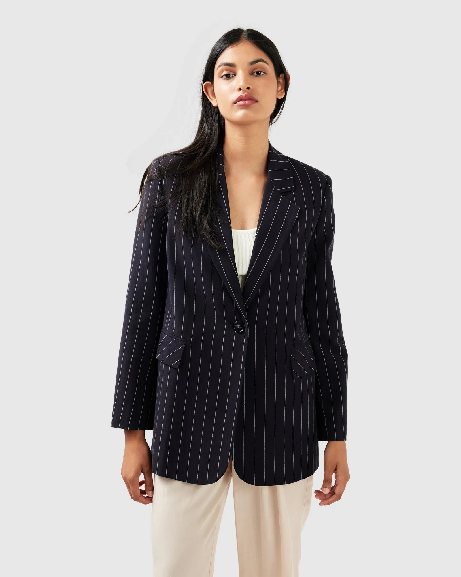 Love & Mercy Gestreifter Blazer - Marineblau