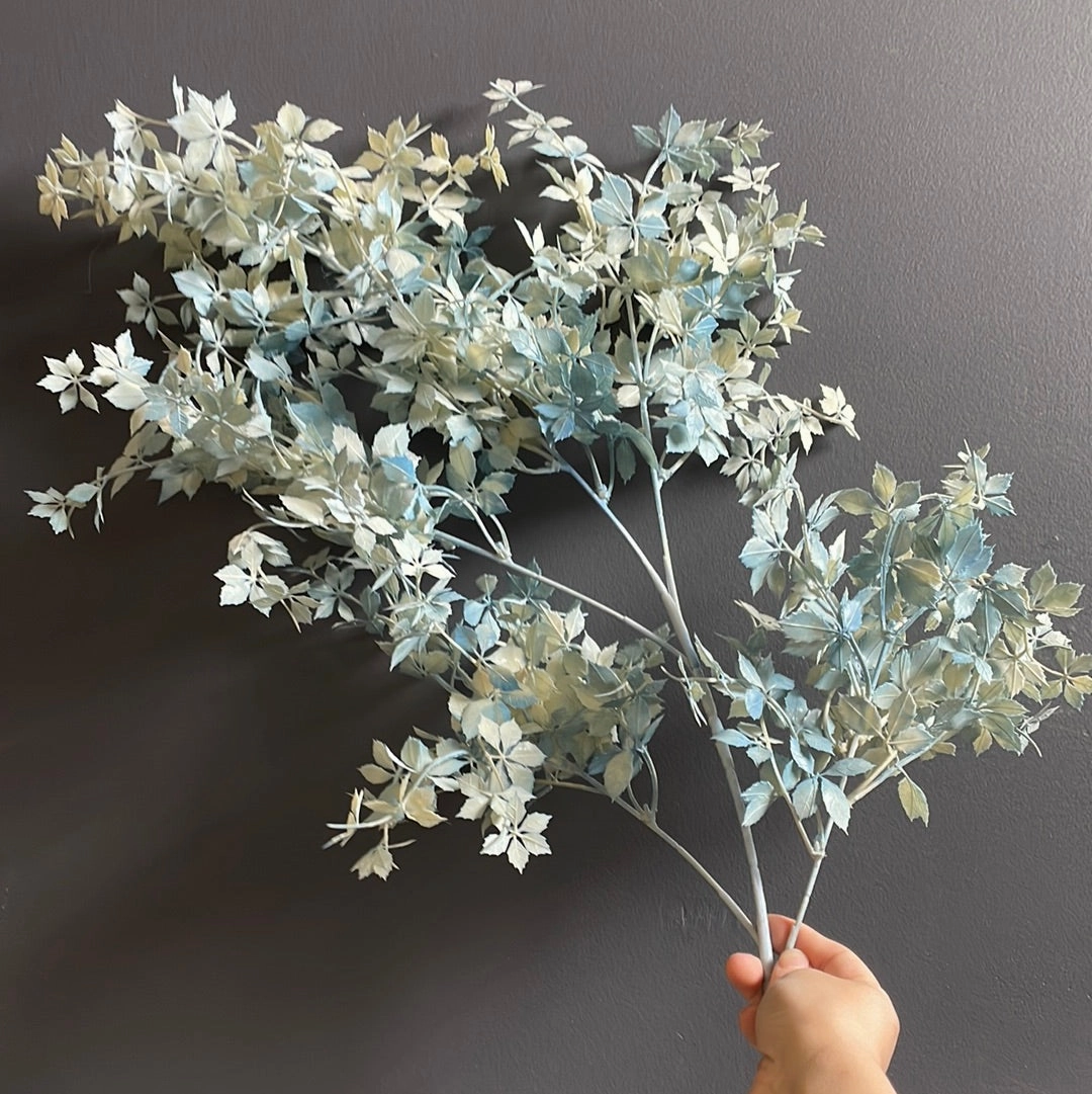 Lucky ?? flower Spray grey color wedding dusty blue greenery filler