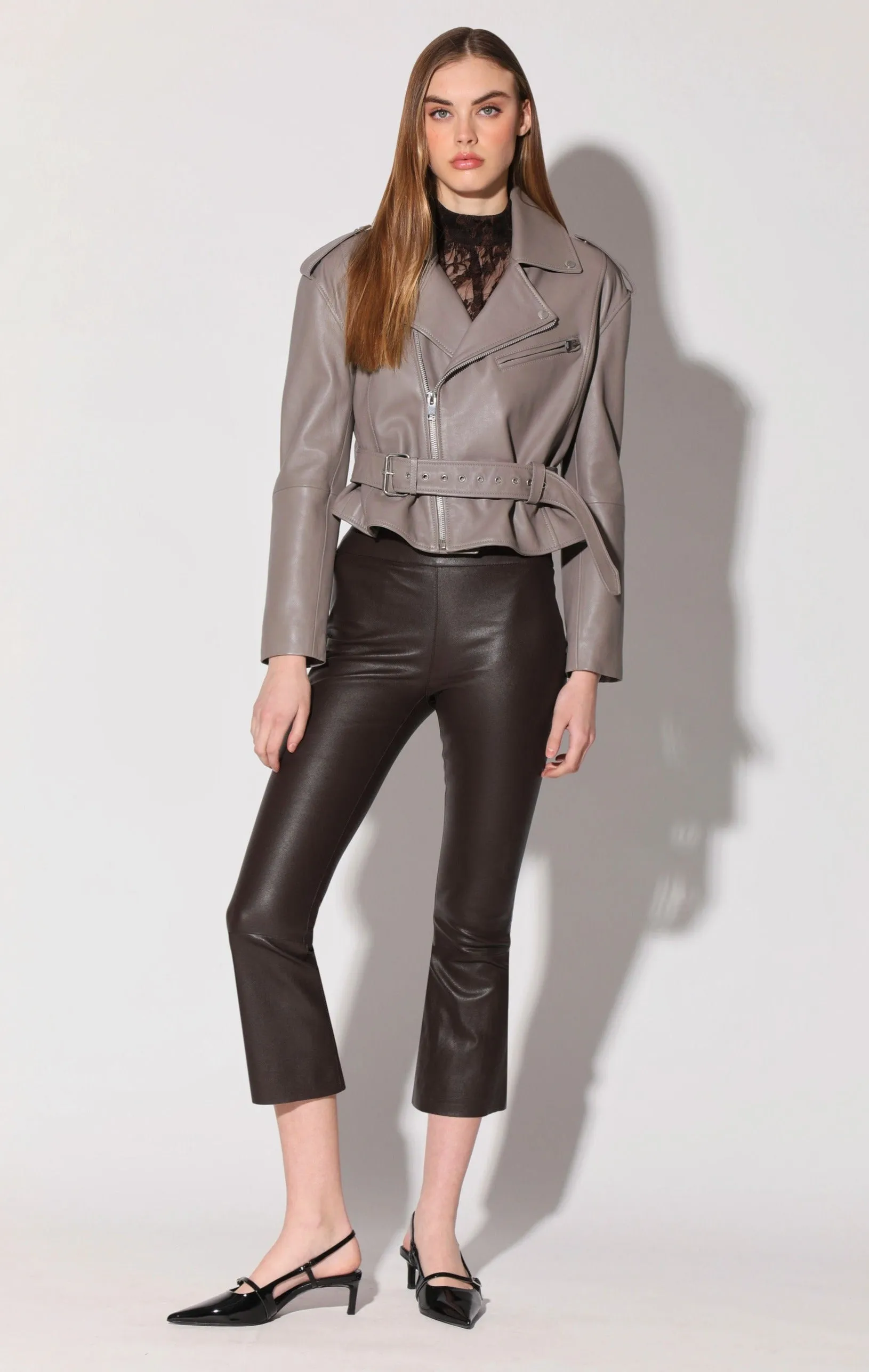 Luisa Pant, Mokka - Dehnbares Leder