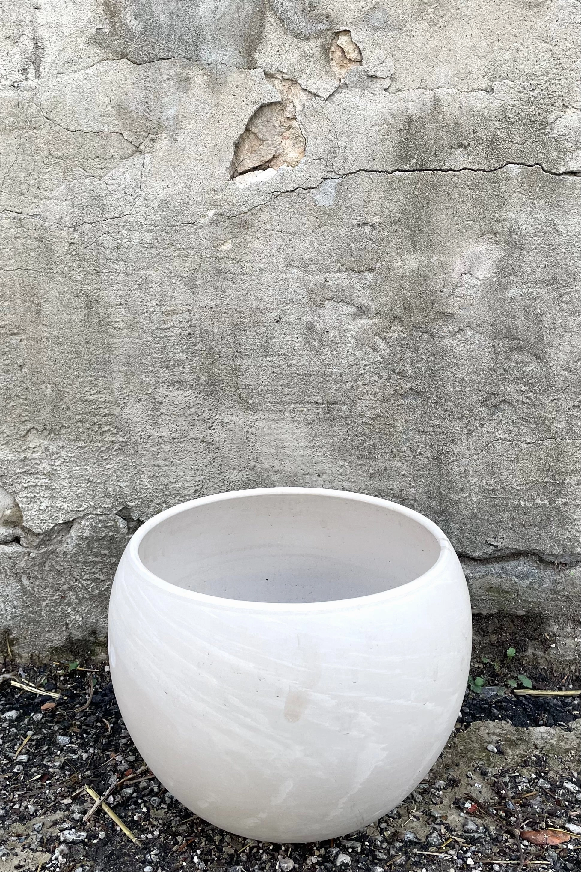 Luna Sphere Pot Granite 10",indoor flower container