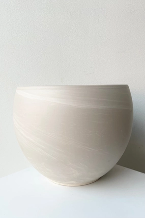 Luna Sphere Pot Granite 7.75",indoor flower container
