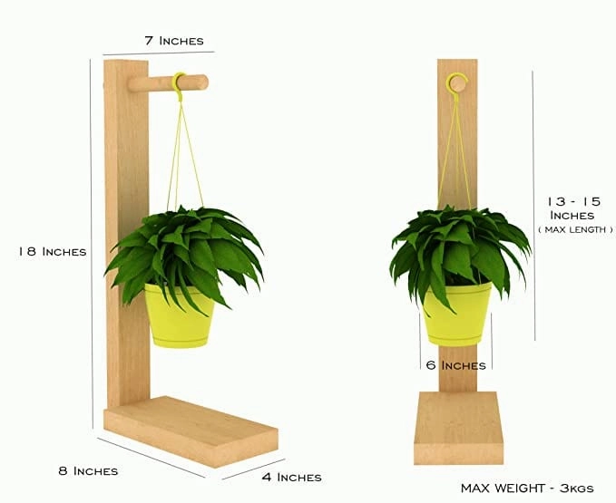 Lycka Wooden Hanging Planter Stand