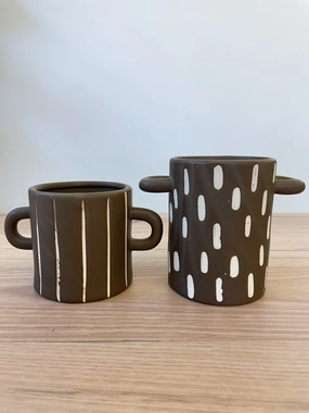 Lydia Planter Mocha,terracotta plant pot