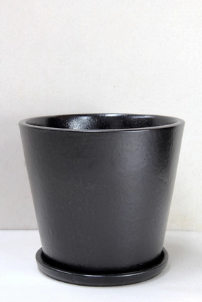 M-Series Cover Pot with Saucer - Matte Black,terracotta plant pot