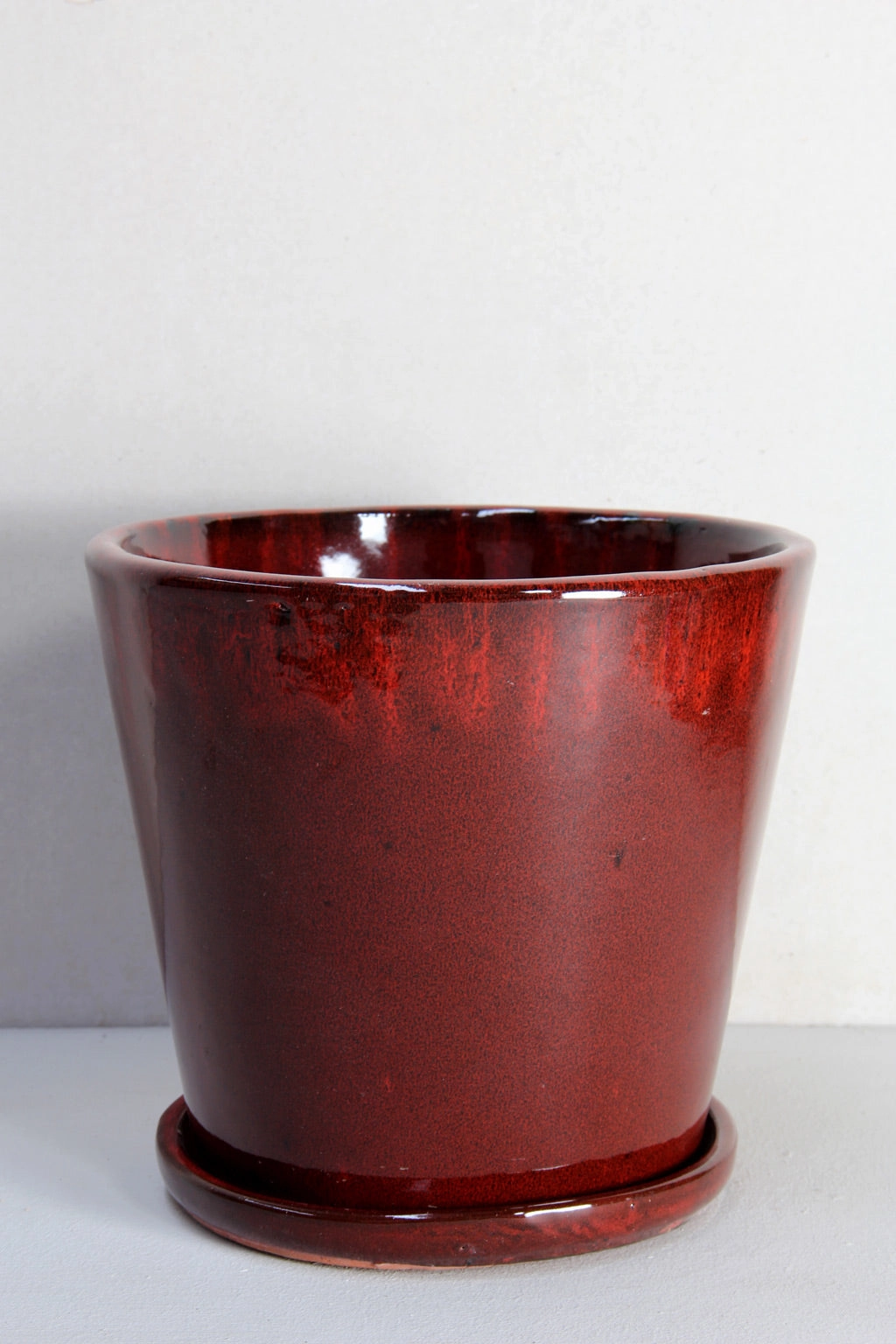 M-Series Cover Pot with Saucer - Tropical Red,terracotta plant pot