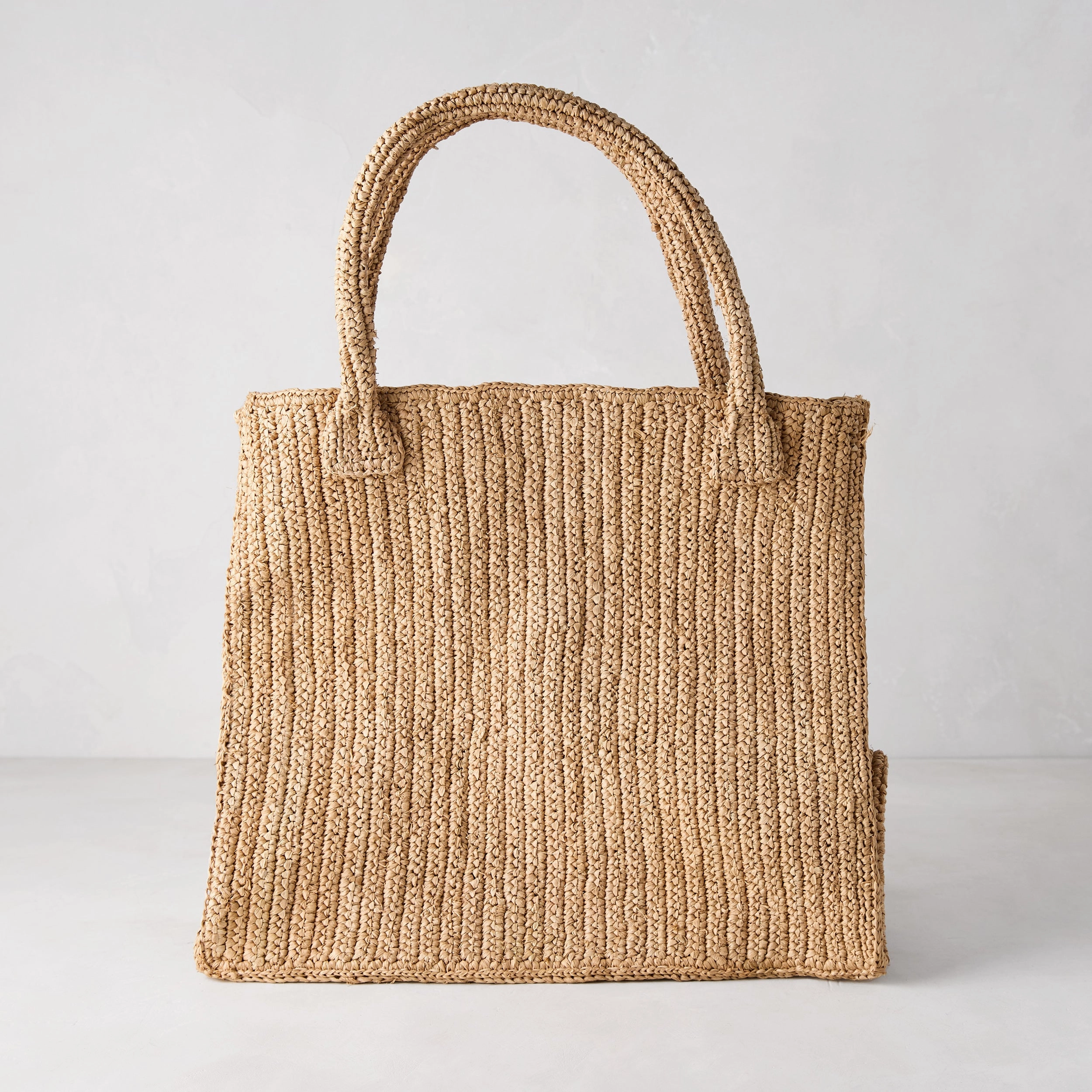 Madagascar Packable Raffia Tote Bag
