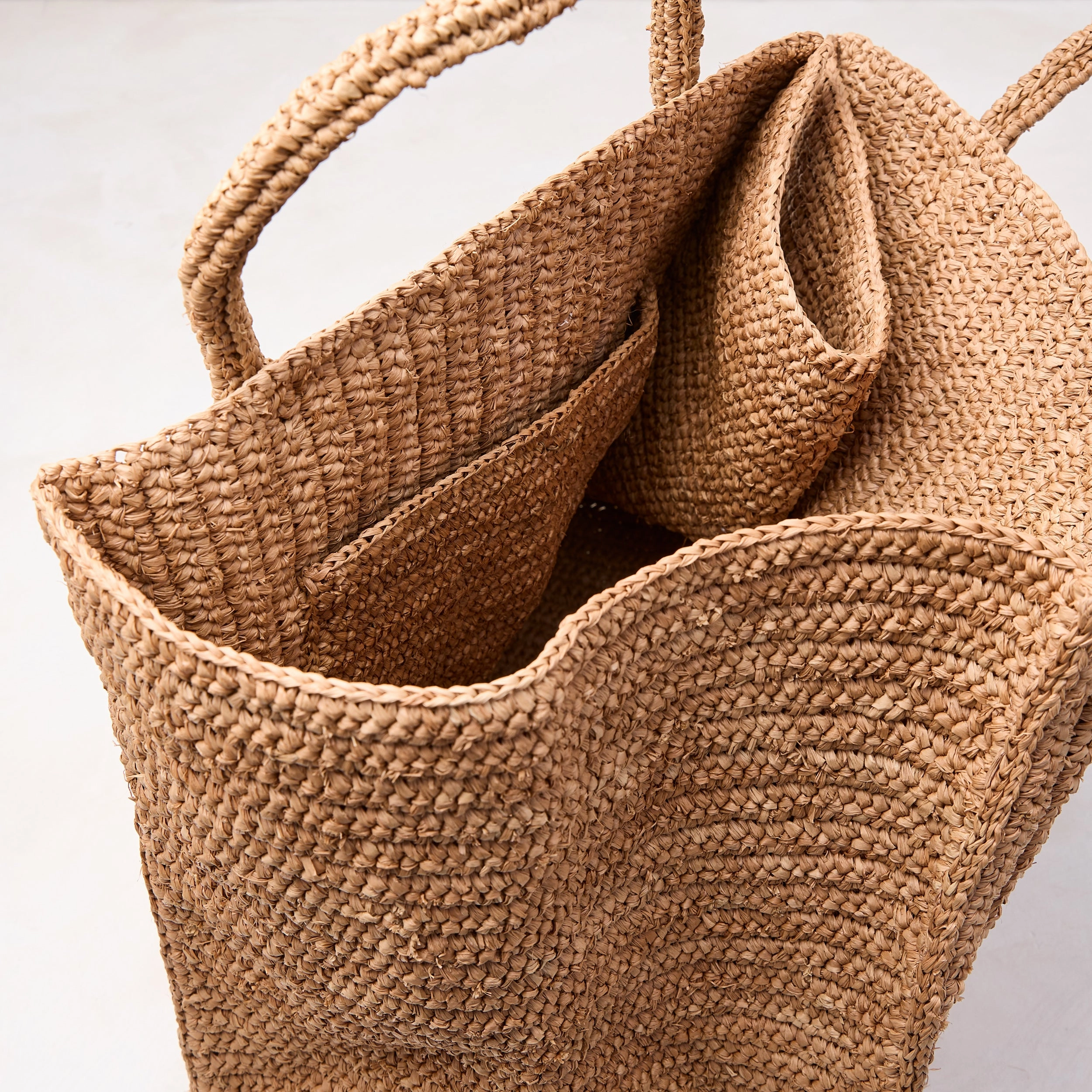 Madagascar Packable Raffia Tote Bag
