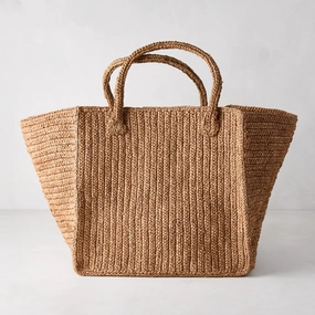 Madagascar Packable Raffia Tote Bag,garden field mower