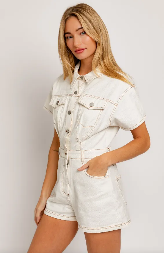Madison Kurzarm-Denim-Overall