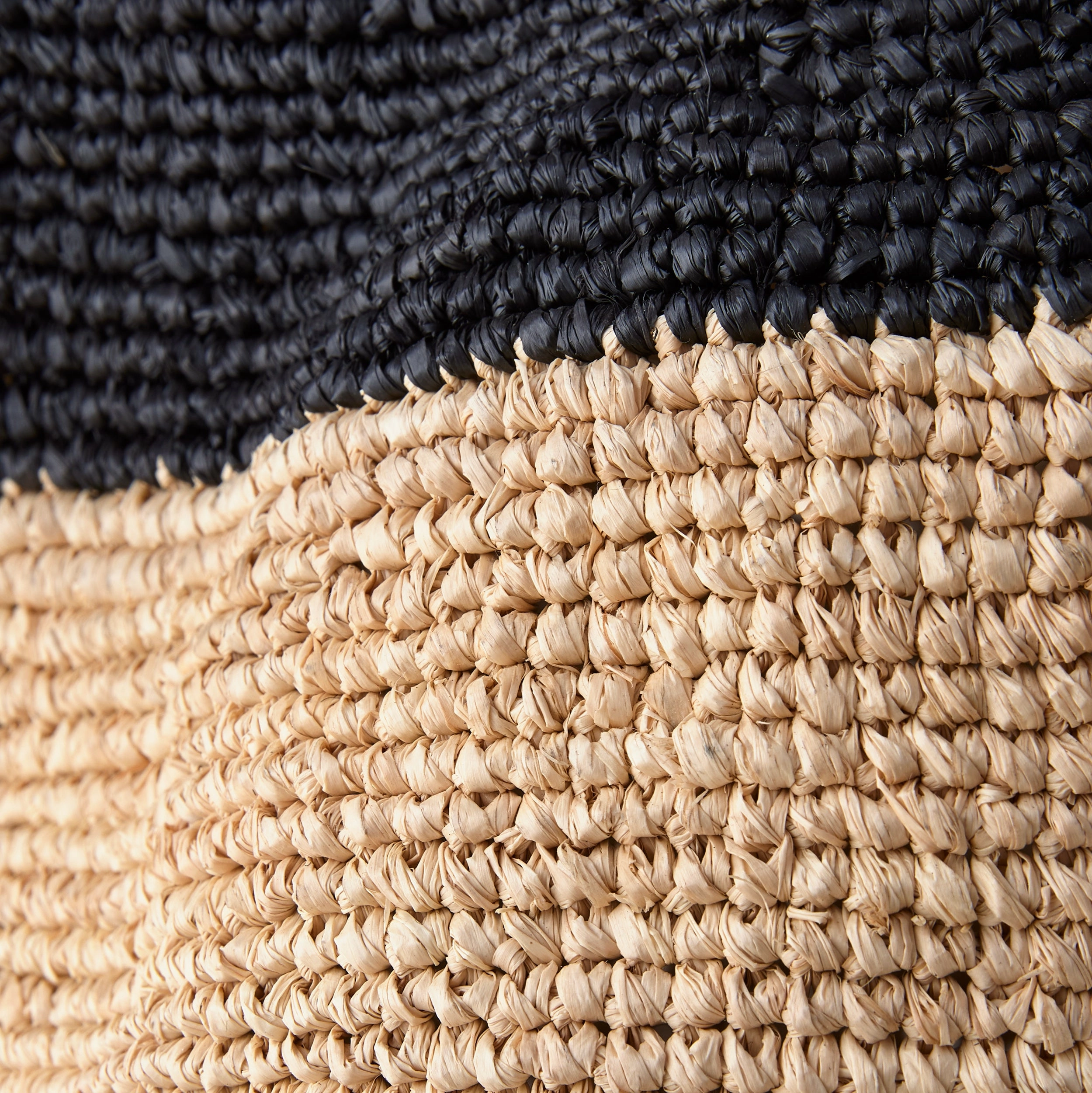 Madrague Black Single Stripe Woven Tote Bag