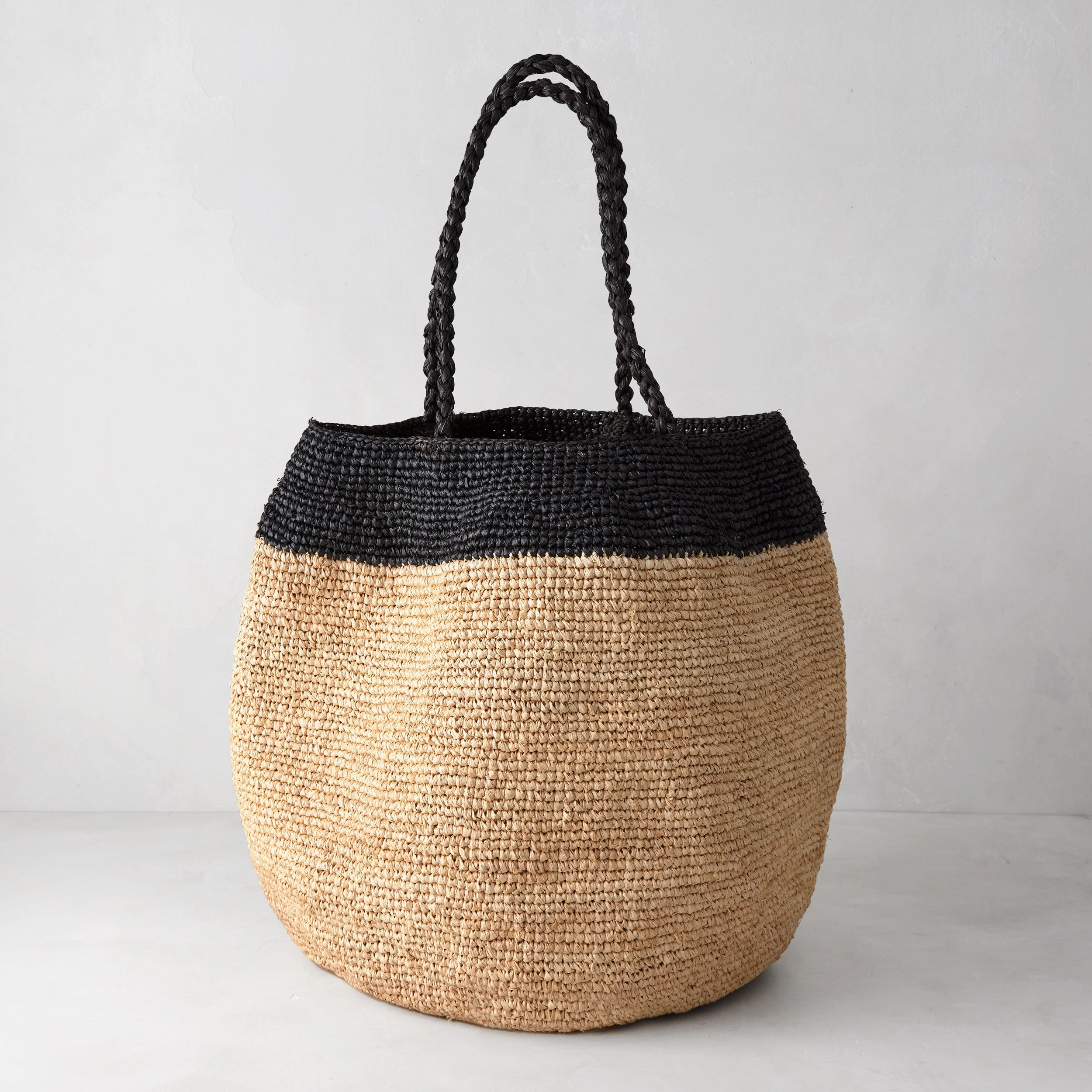 Madrague Black Single Stripe Woven Tote Bag,garden field mower