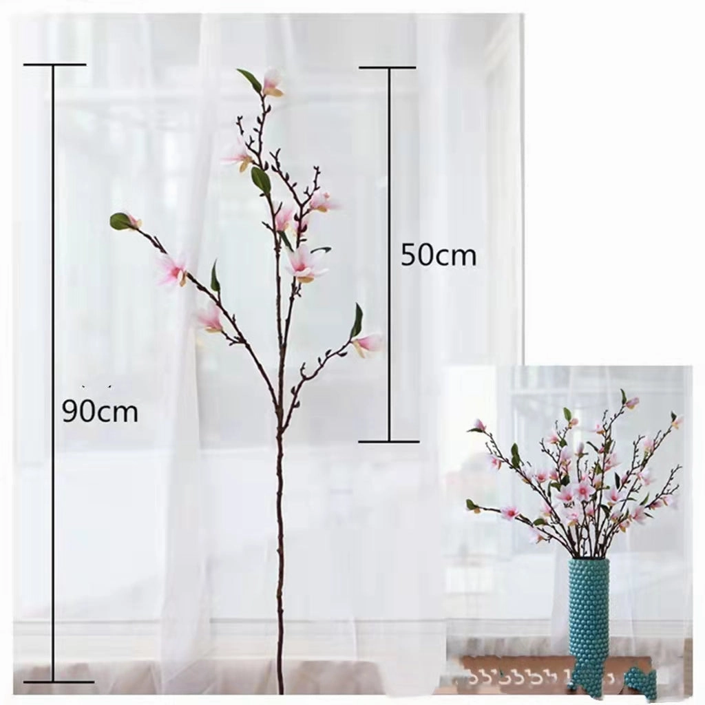 Magnolia 10 Heads Artificial Silk Flower Stem Pink MAGNOLIA006