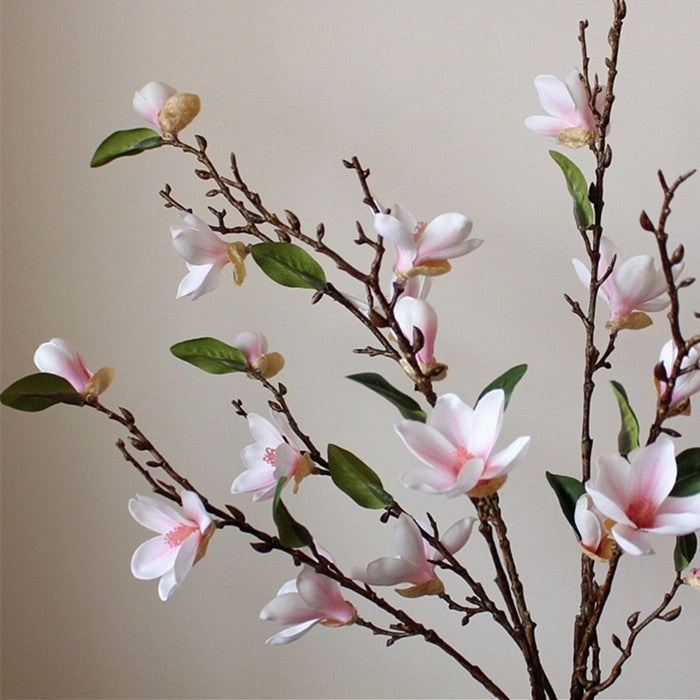 Magnolia 10 Heads Artificial Silk Flower Stem Pink MAGNOLIA006,dried artificial flower