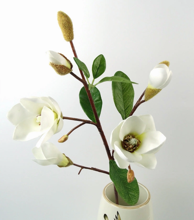 Magnolia Artificial Silk Flower 68cm White MAGNOLIA0013