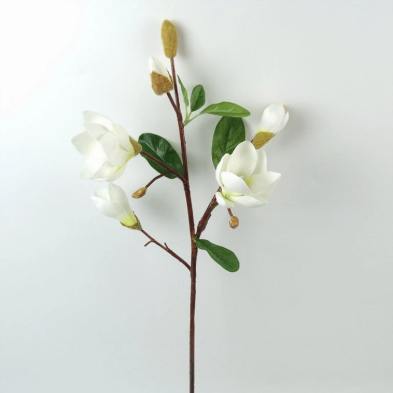 Magnolia Artificial Silk Flower 68cm White MAGNOLIA0013,dried artificial flower