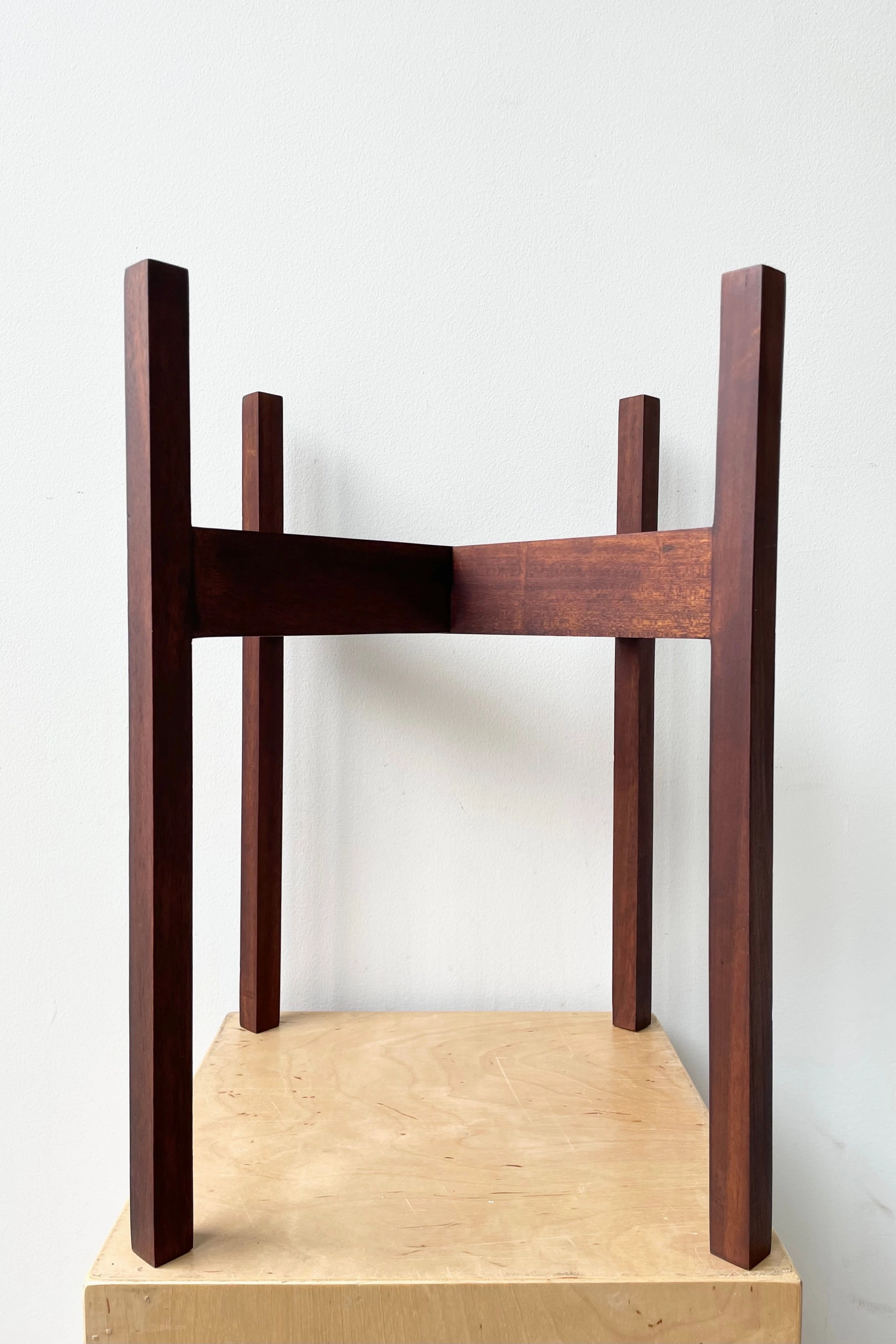 Mahogany Plant Stand 12"