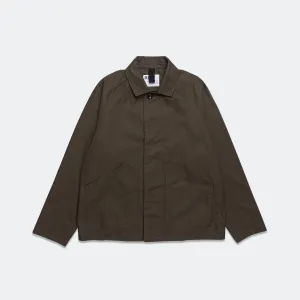 Margaret Howell Kleidung Raglan Jacke - Kompakte Baumwoll-Canvas Uniform Grün