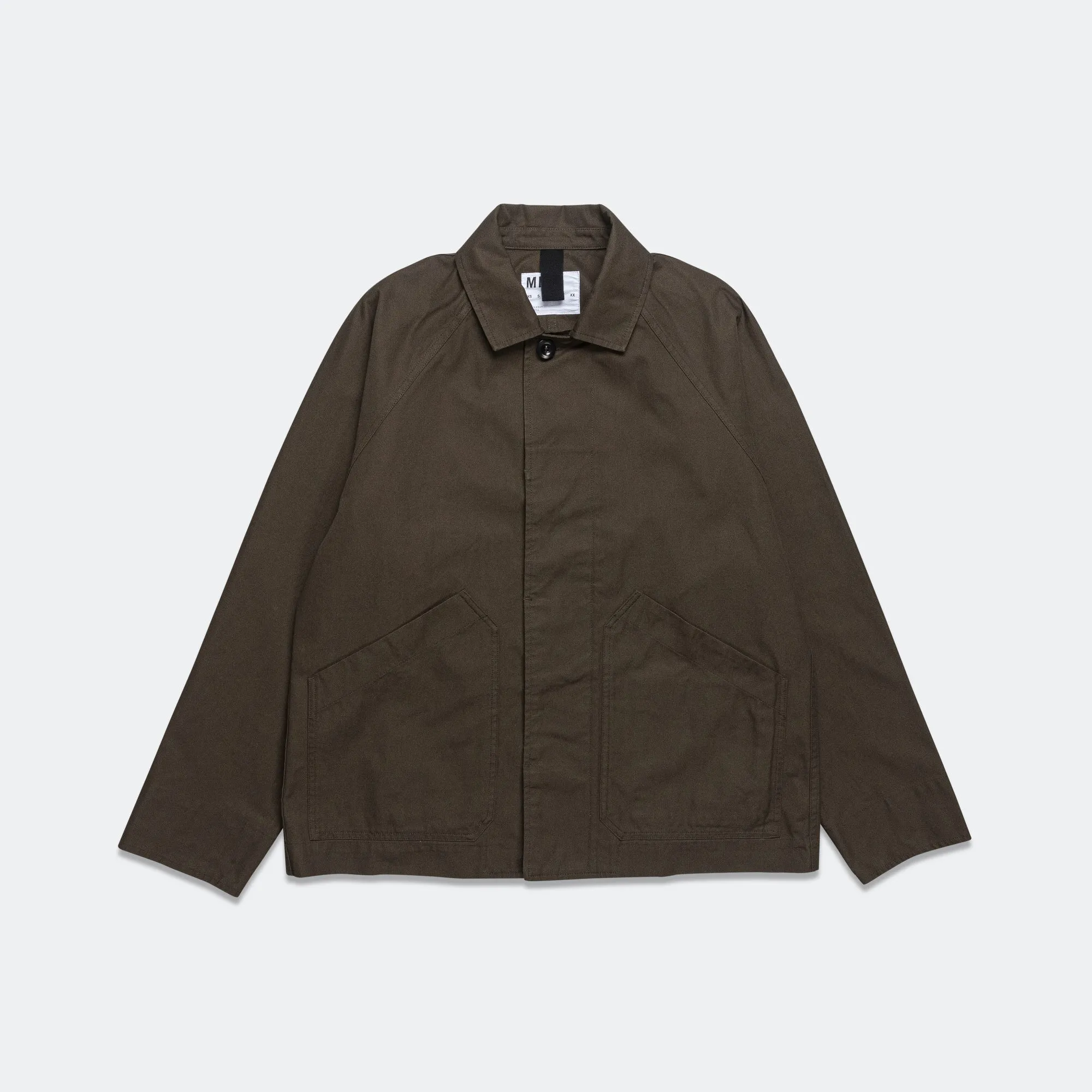 Margaret Howell Kleidung Raglan Jacke - Kompakte Baumwoll-Canvas Uniform Grün